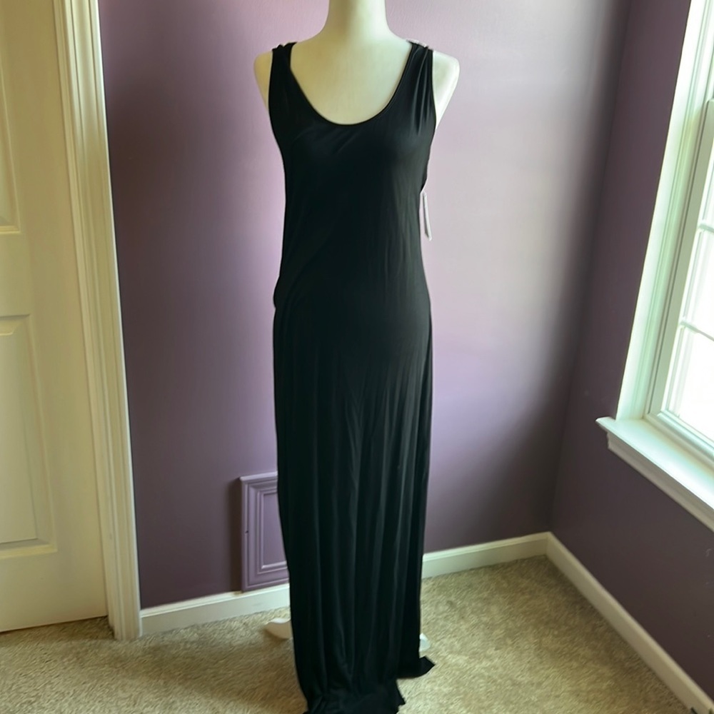 Kenneth Cole Reaction black white knit maxi dress bathing suit cover up size L